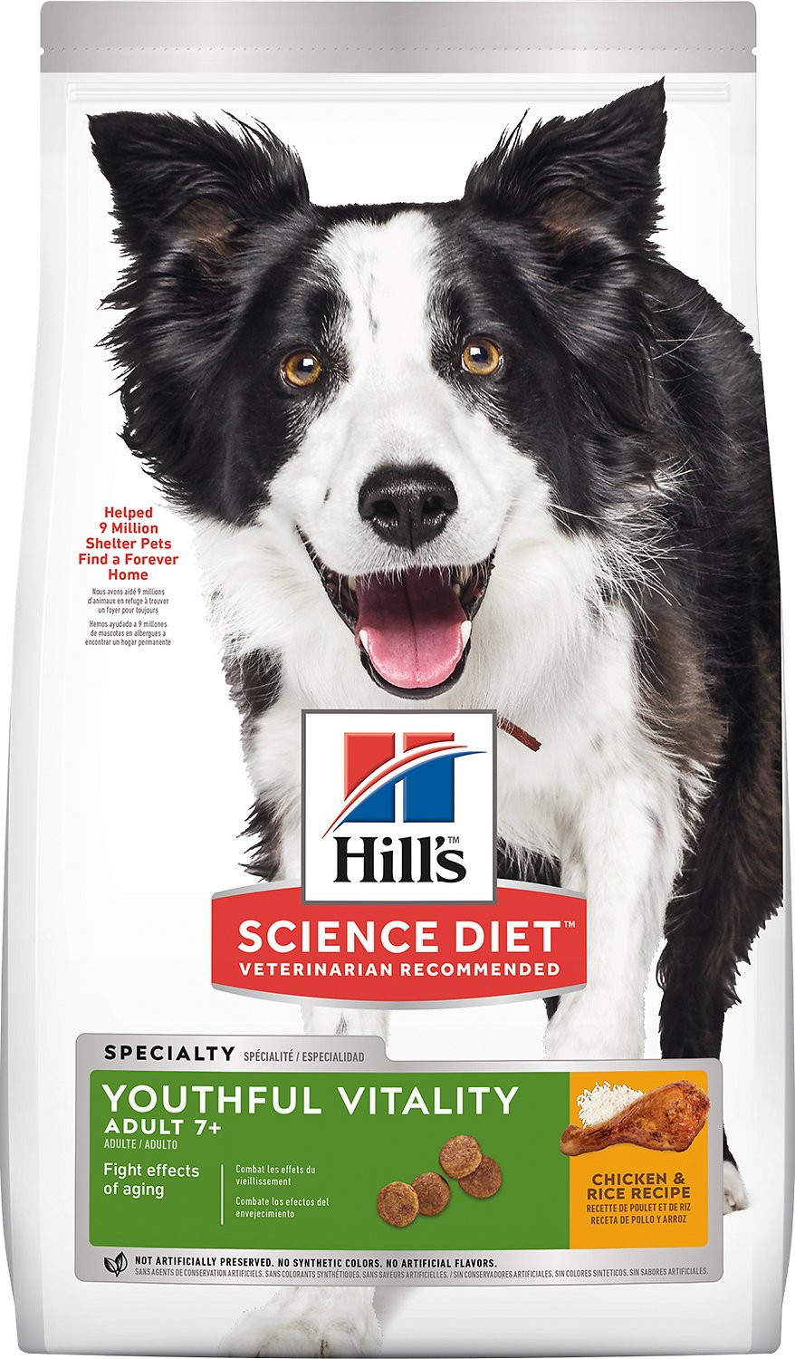 Science Diet Canine Adult 7+ Youthful Vitality Chicken & Rice Recipe - 21.5lbs
