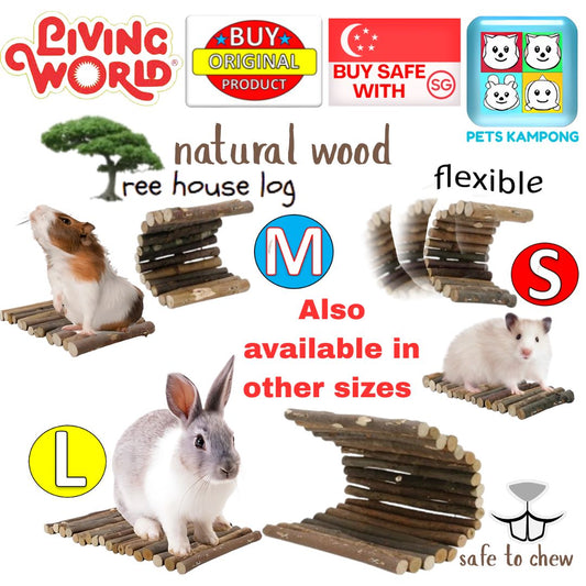 Living World Treehouse Real Wood Log for Hamster, Small (61405)