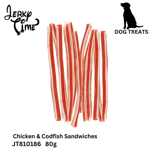 Jerky Time Chicken & Codfish Sandwiches for Dogs 80g (JT810186)