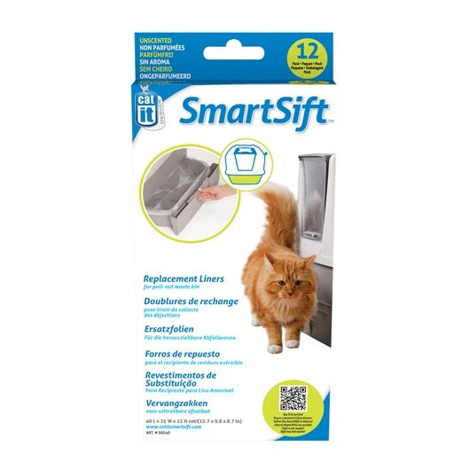 Catit 50540 Smartsift Replacement Liners - 12 pack For Pull-Out Waste Bin