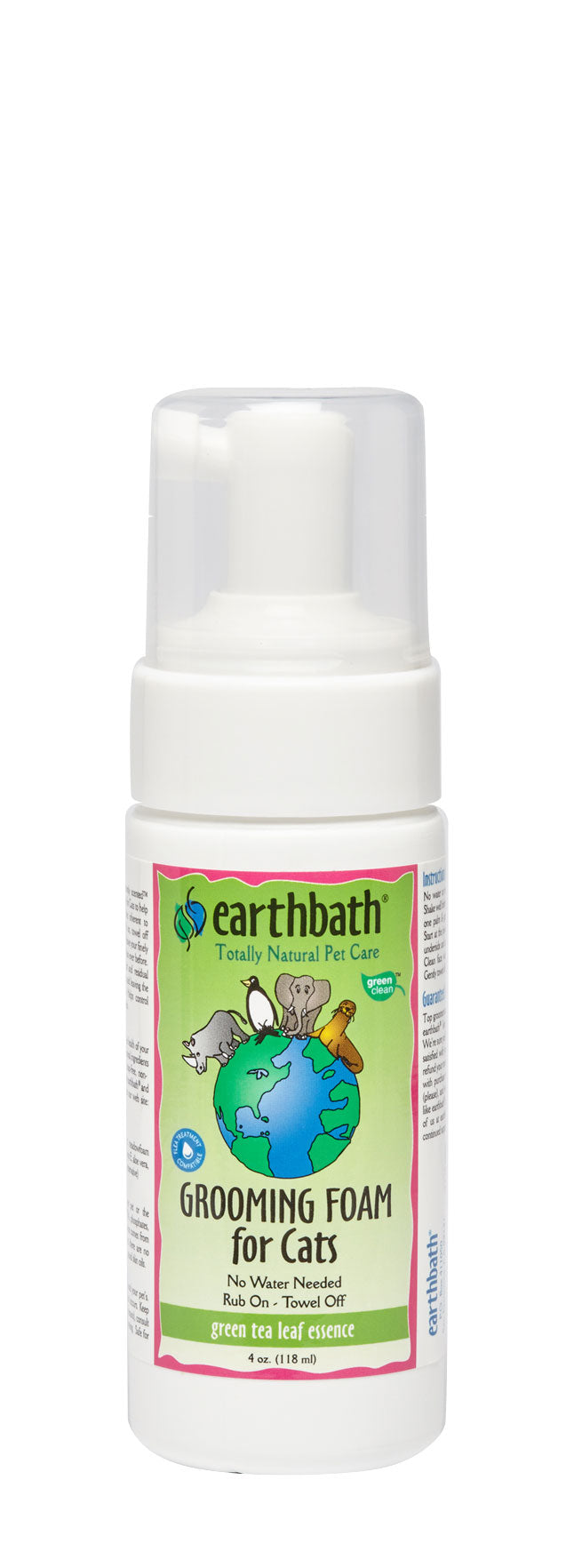 Earthbath Grooming Foam Cat Green Tea - 8oz