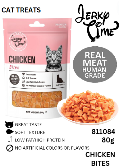 Jerky Time Dried Chicken Jerky Bites for Cat 80g (JT811084)
