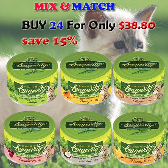 "Nurture Pro Cat Canned Longevity with Green Tea Essence Buy 24 for $38.80