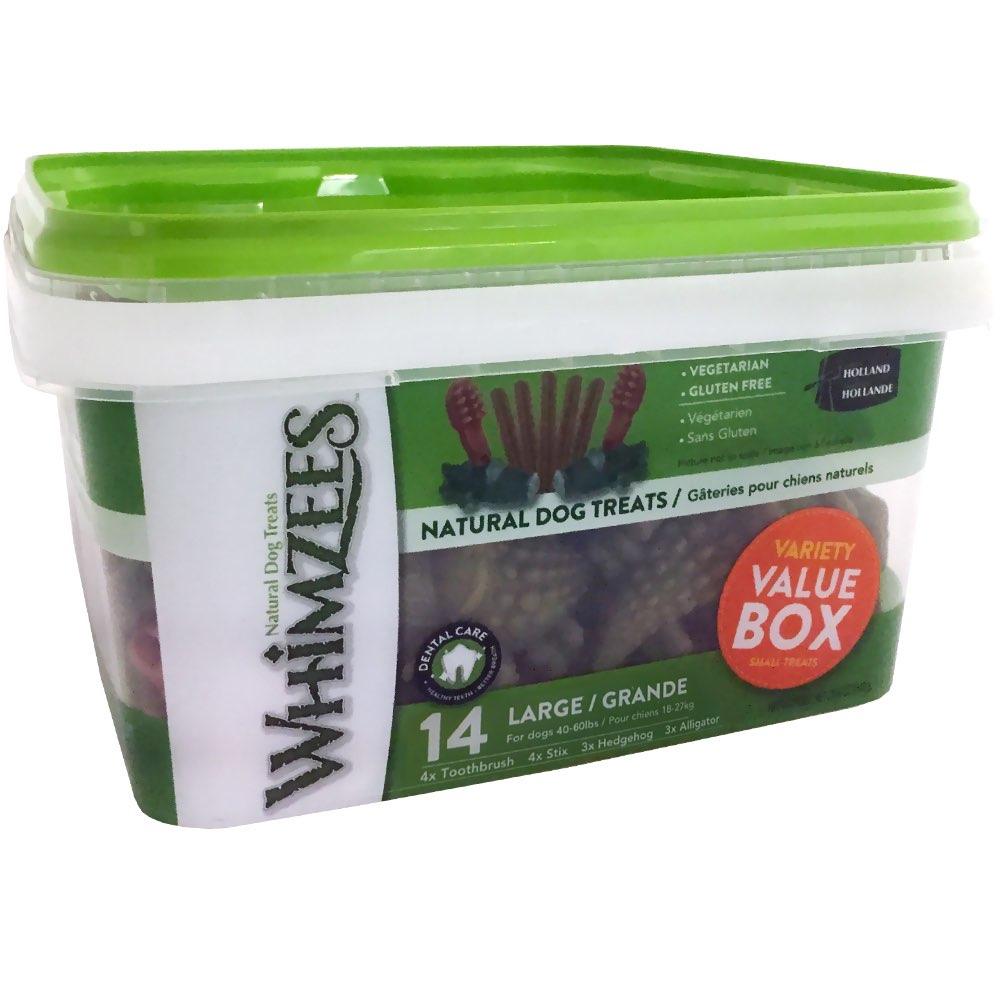 Whimzees All Natural Dog Dental Chews - Variety Value Box Large 14pcs