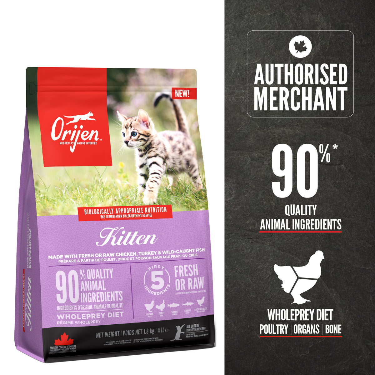 ORIJEN Cat Freeze-Dried Infused Kitten 1.8kg