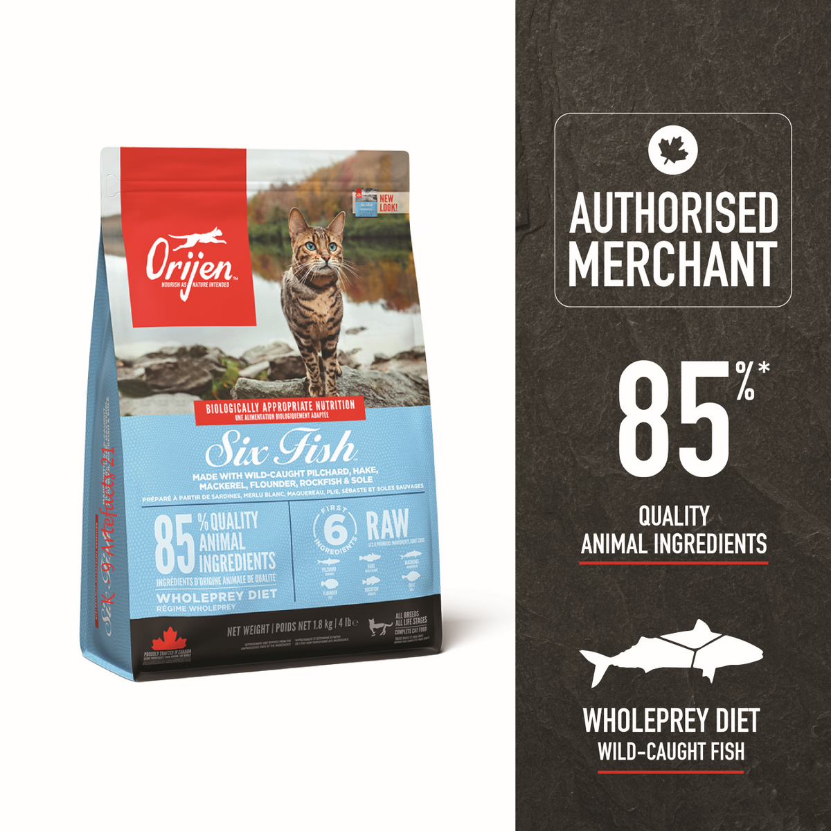ORIJEN Cat Freeze-Dried Infused Six Fish 1.8kg