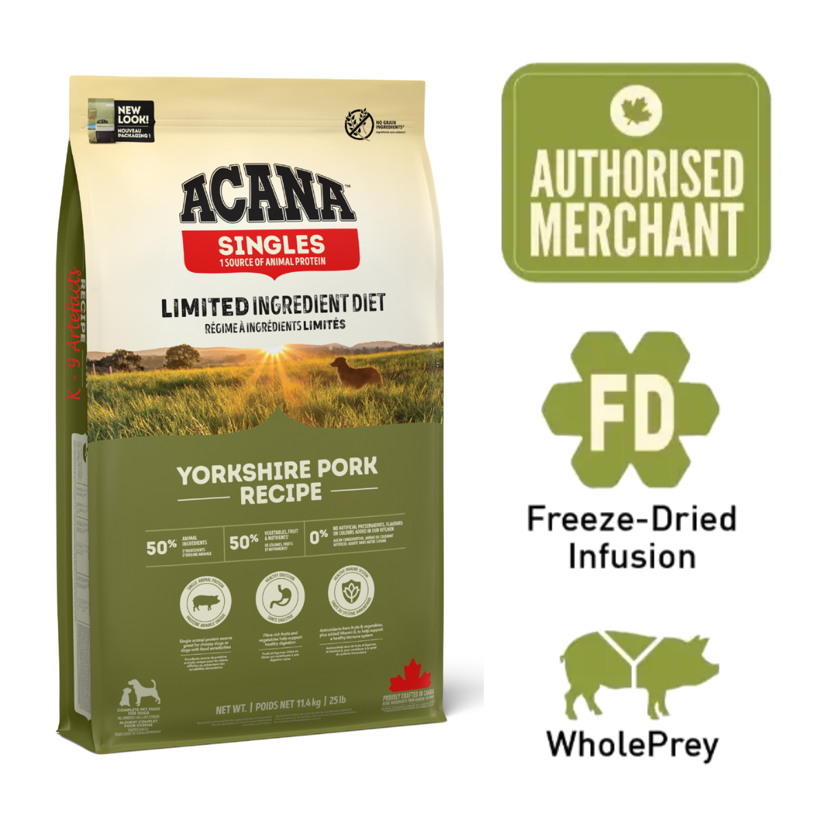 ACANA Dog Freeze-Dried Infused Yorkshire Pork 11.4kg