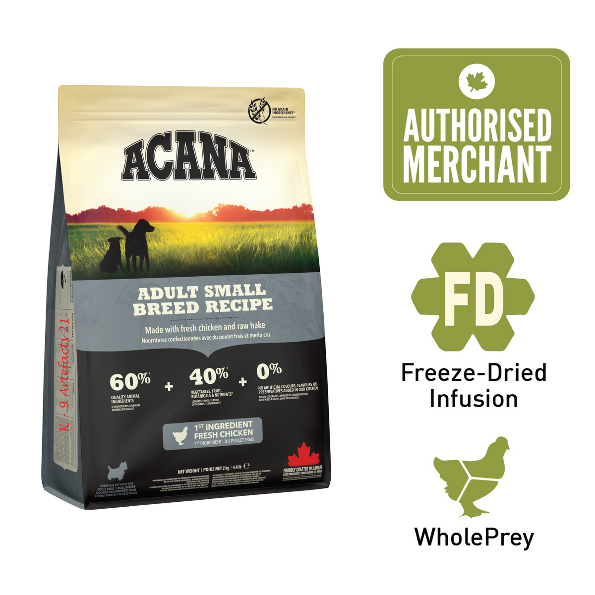 ACANA Dog Freeze-Dried Coated Adult Small Breed 2.0kg