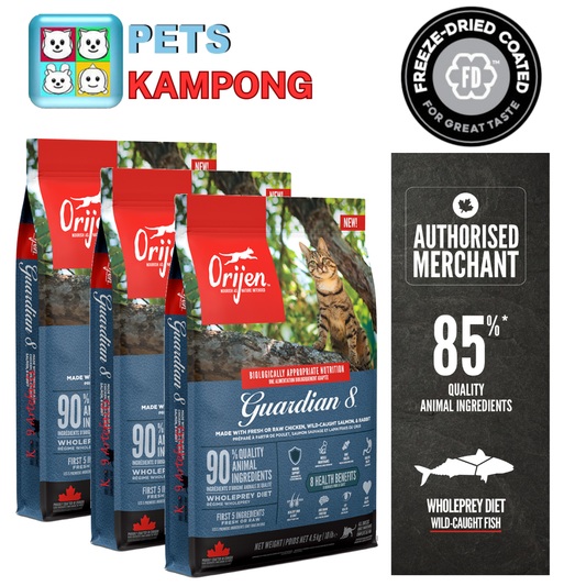 ORIJEN Cat Freeze-Dried Infused Guardian 8 Triple Play 4.5kg x 3 bags