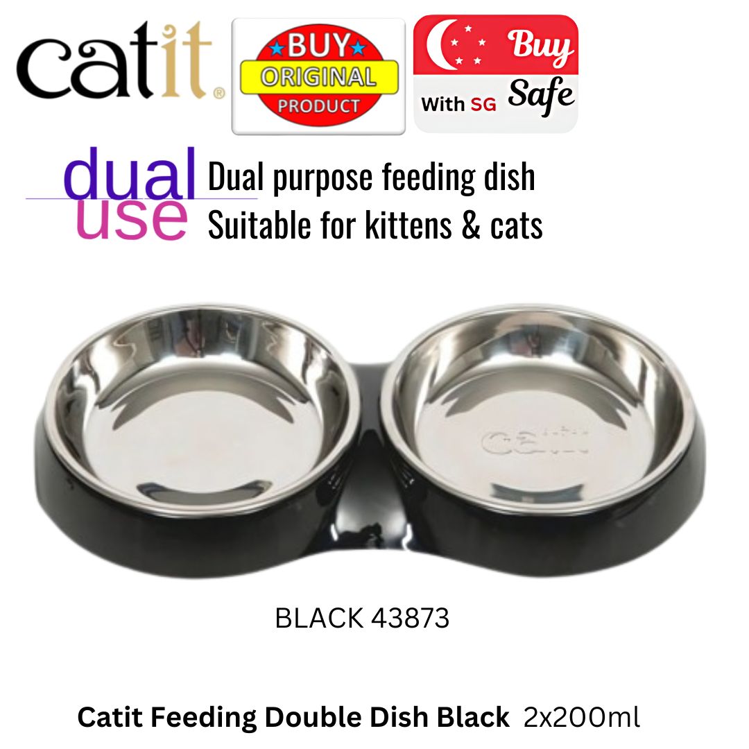 Catit Feeding Double Dish - 2 x 200ml (6.83 fl oz)