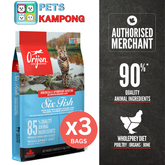 Orijen Cat Six Fish Triple Play 5.4kg x 3 bags