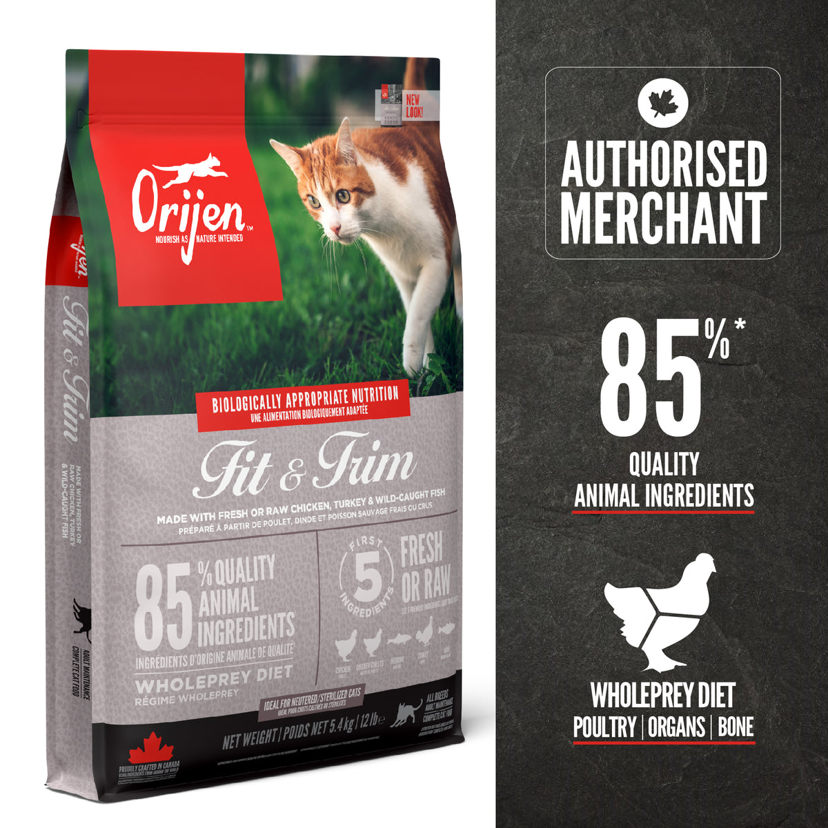 ORIJEN Cat Freeze-Dried Infused Fit & Trim 5.4kg