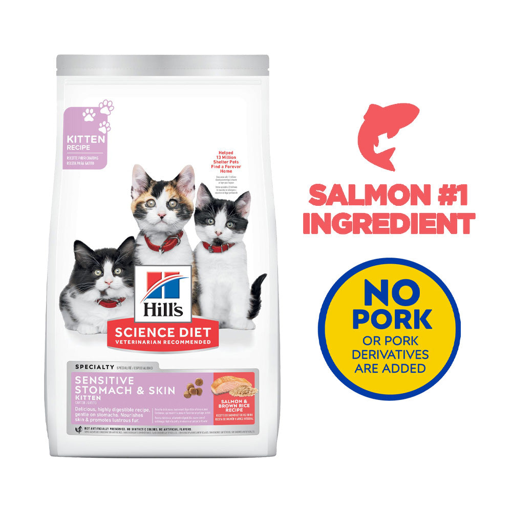 Hill Science Diet Kitten Sensitive Stomach & Skin Salmon & Brown Rice