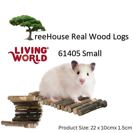 Living World Treehouse Real Wood Log for Hamster, Small (61405)
