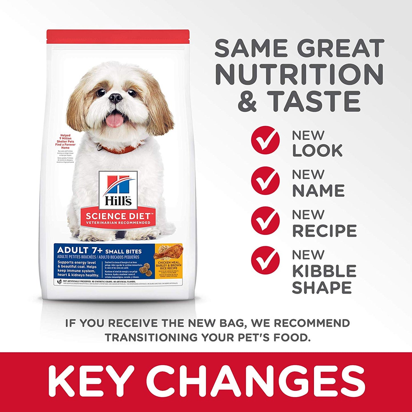 Science Diet Canine Adult 7+ Small Bites Chicken Meal, Barley & Rice Recipe - 15lbs