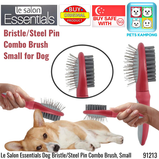 Le Salon Essentials Dog Bristle/Steel Pin Combo Brush, Small 91213