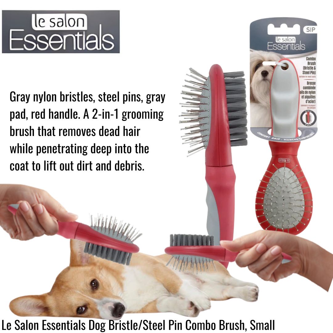Le Salon Essentials Dog Bristle/Steel Pin Combo Brush, Small 91213