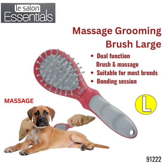 Le Salon Essentials Dog Massage Grooming Brush, Large (91222)