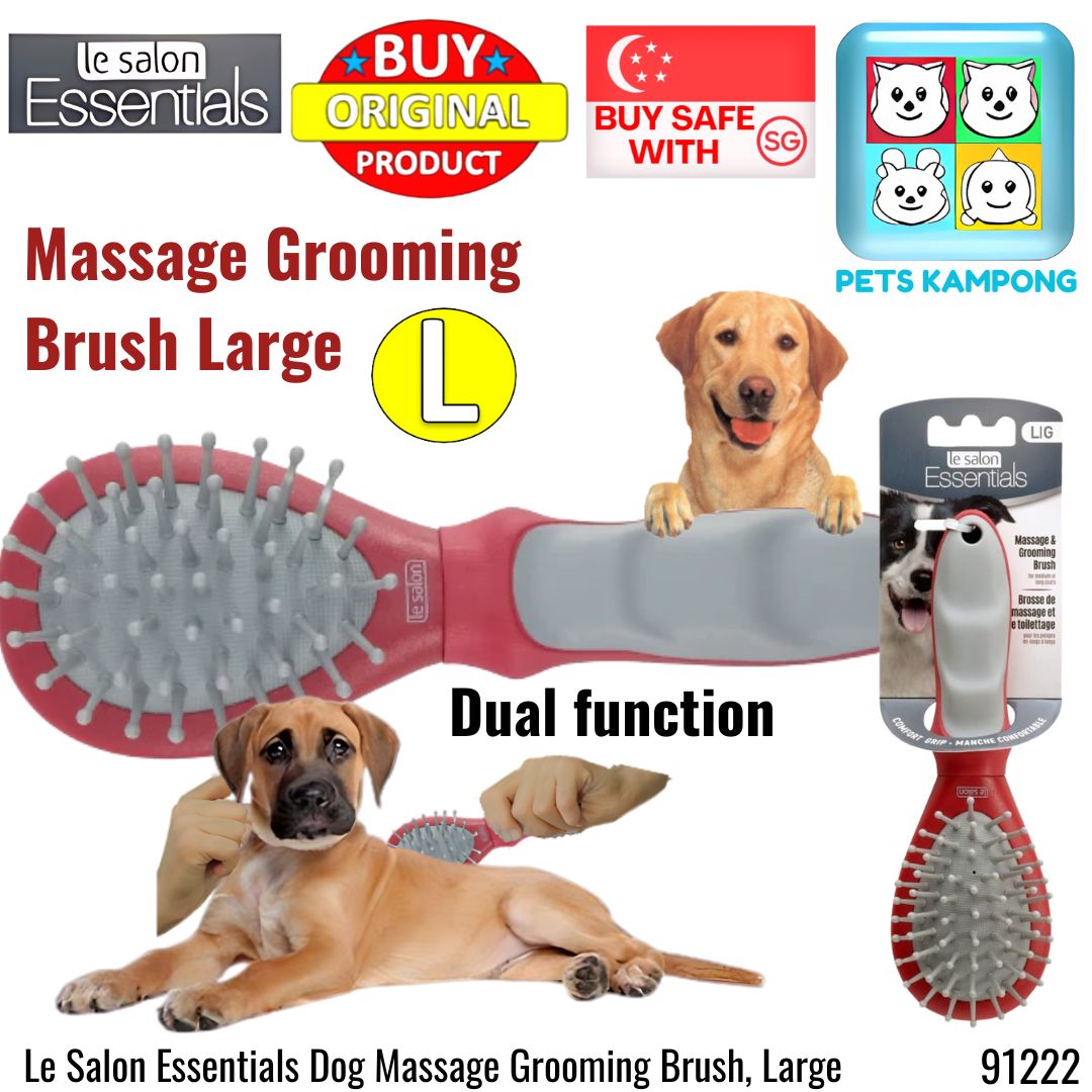 Le Salon Essentials Dog Massage Grooming Brush, Large (91222)