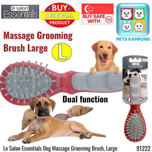 Le Salon Essentials Dog Massage Grooming Brush, Large (91222)