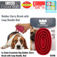 Le Salon Essentials Dog Rubber Curry Brush with Loop Handle, Red (91246)
