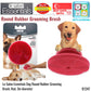 Le Salon Essentials Dog Round Rubber Grooming Brush, Red, 3in dia. (91247)