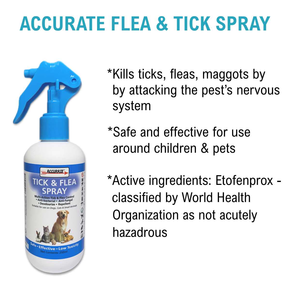 Accurate Flea & Tick Control Spray 250ml