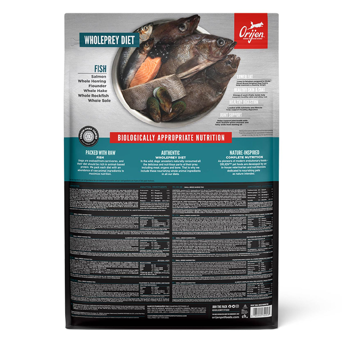 ORIJEN Dog Freeze-Dried Infused Small Breed Marine Fish 1.8kg