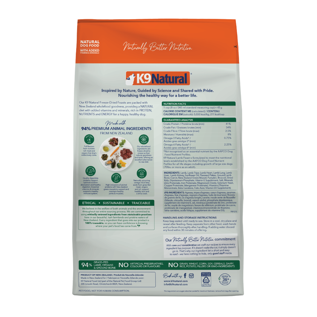 K9 Natural Freeze Dried Lamb Feast [Any 2 extra 5% off]