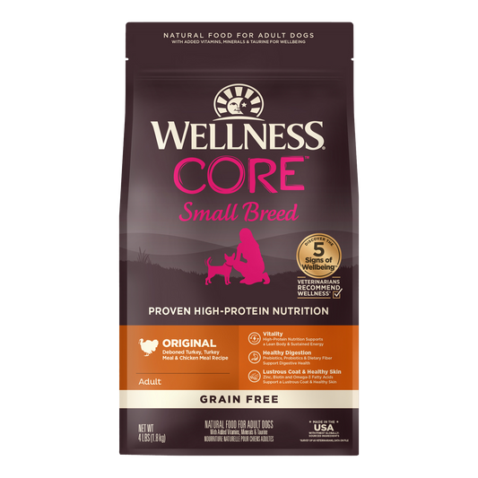 Wellness Core Grain Free Small Breed Orignial - Available in 4lbs & 12lbs