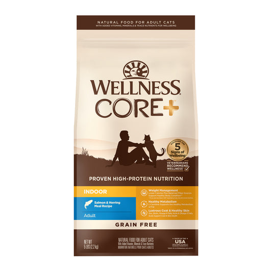 Wellness Cat Core Grain Free indoor Salmon 5lbs & 11lbs