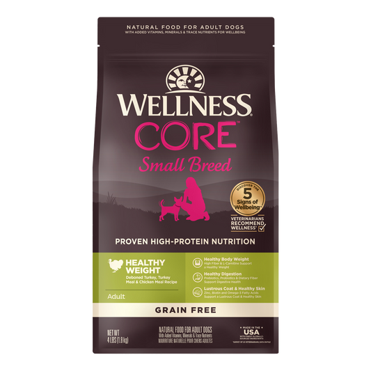 Wellness Core Grain Free Small Breed Healthy Weight - Available in 4lbs & 12lbs
