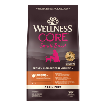 Wellness Core Grain Free Small Breed Orignial - Available in 4lbs & 12lbs