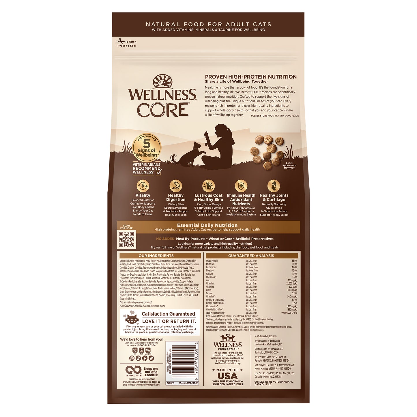 Wellness Cat Core Grain Free Turkey 5lbs & 11lbs