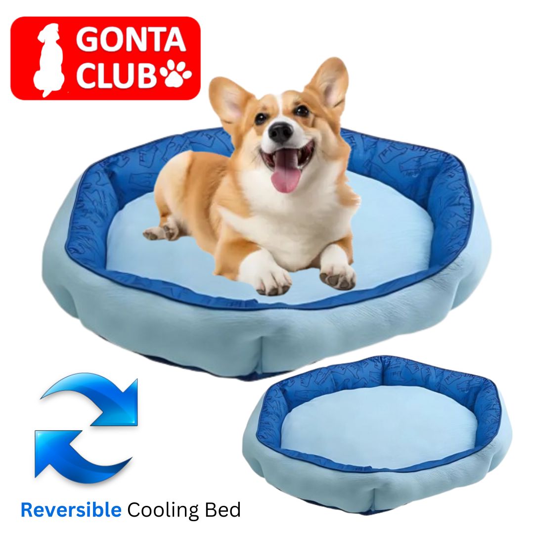Marukan Reversible Cooling Bed Medium Navy Blue for Dogs & Cats (DA405)