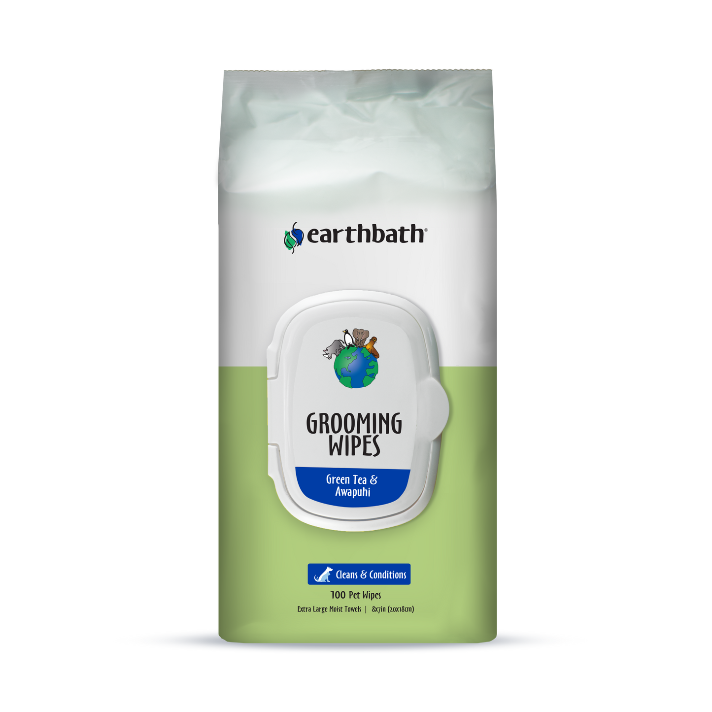 Earthbath Wipes Green Tea Leaf 100 pieces