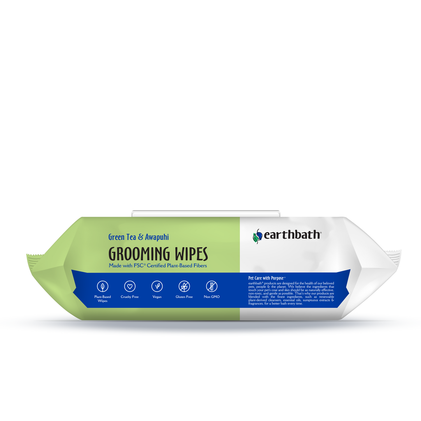 Earthbath Wipes Green Tea Leaf 100 pieces