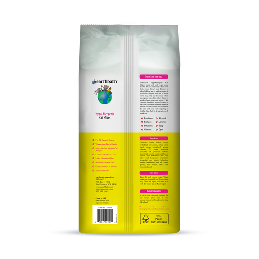 Earthbath Wipes Cat Hypo-Allergenic 100 pieces
