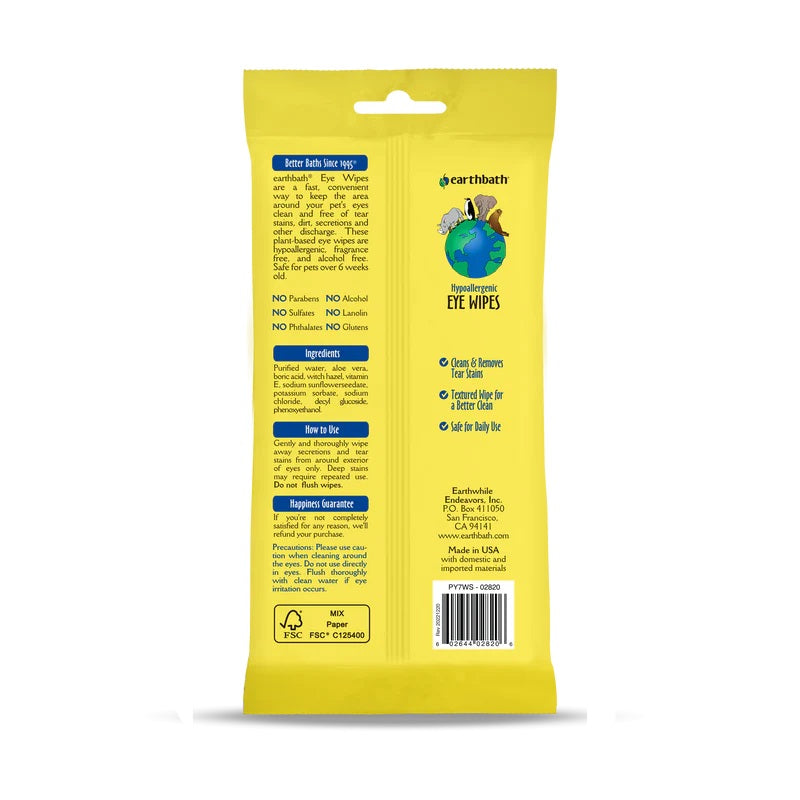 Earthbath Eye Wipes 30 pieces