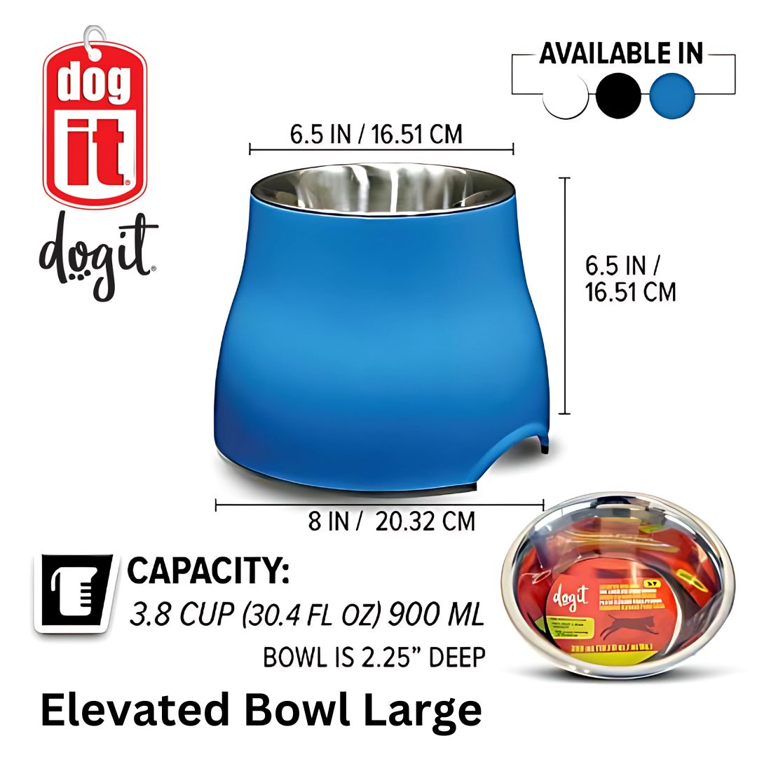 Dogit Elevated Dog Dish Black S & L