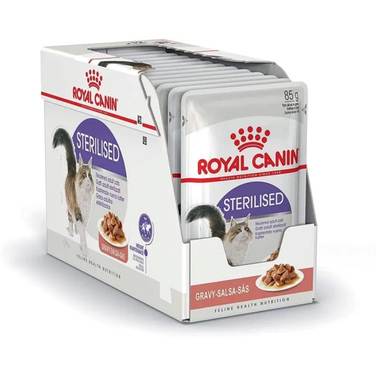 Royal Canin Feline Pouch Sterilised Chunks In Gravy [85g x 12]