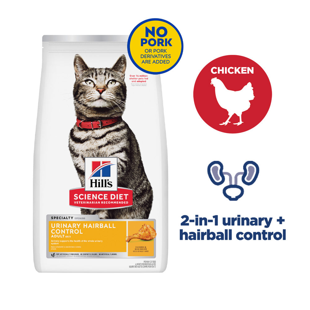 Science Diet Feline Adult Urinary & Hairball Control 3.5 lbs