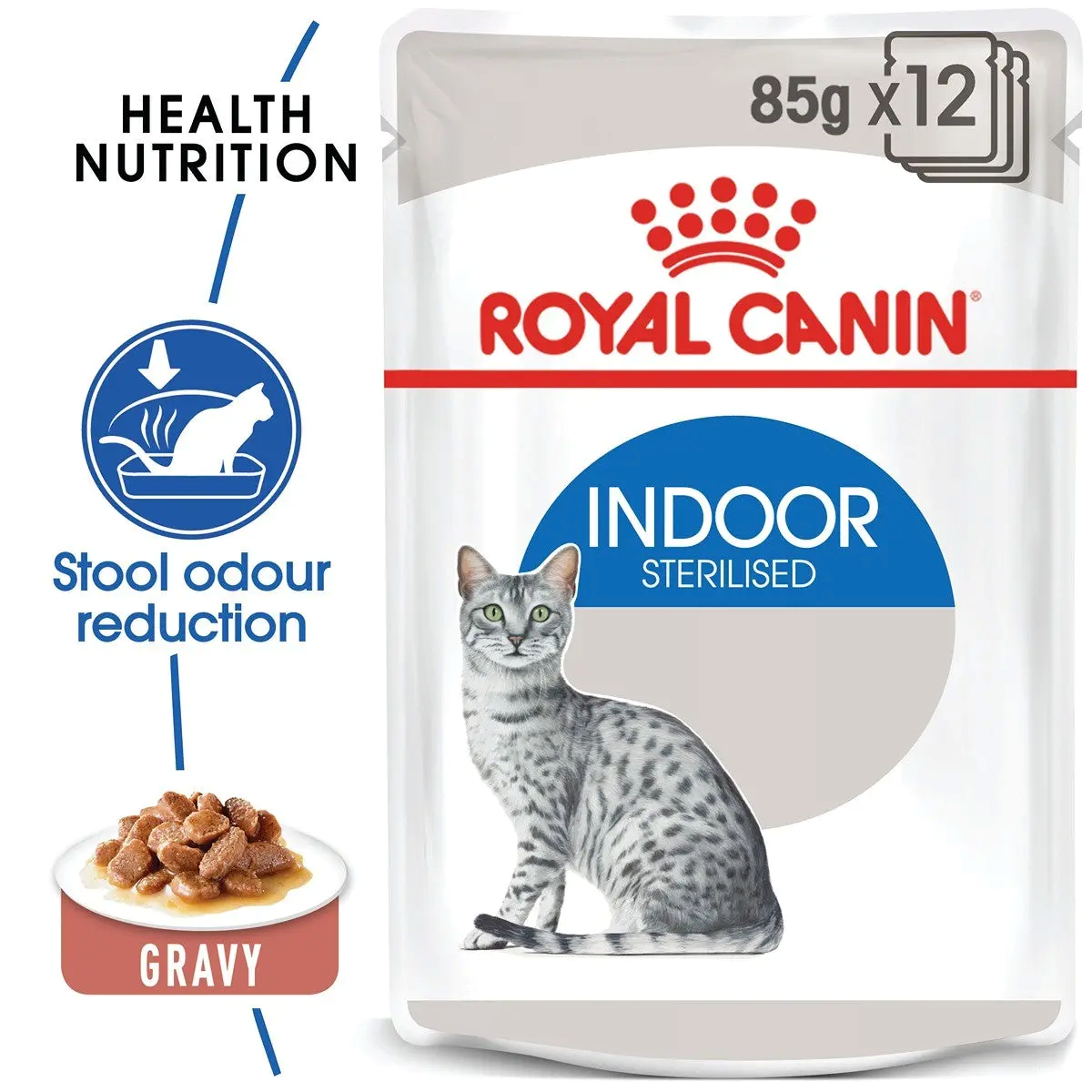 Royal Canin Feline Pouch Indoor Sterilised In Gravy [85g X12]