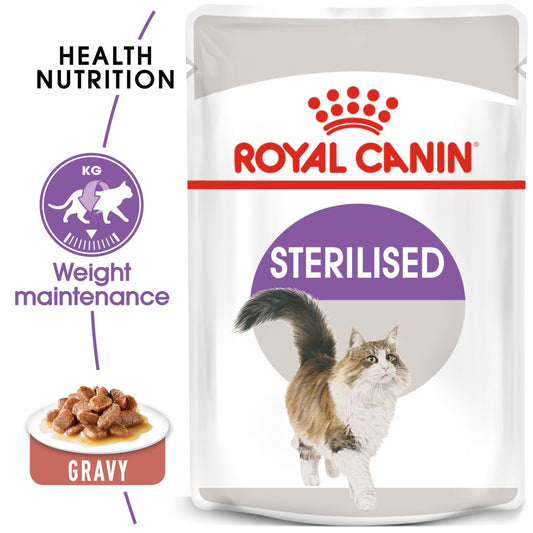Royal Canin Feline Pouch Sterilised Chunks In Gravy [85g x 12]