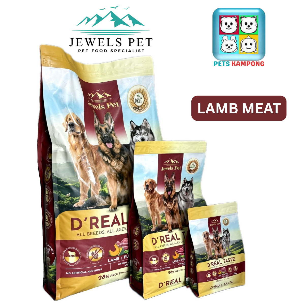Jewels Pet D'Real Taste Dog Lamb Meat