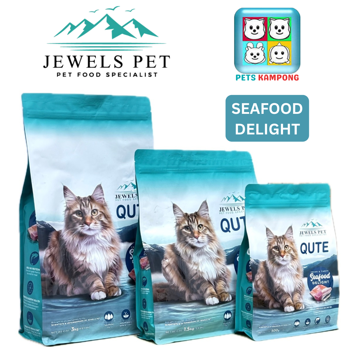 Jewels Pet Qute Cat Seafood Delight Dry Food