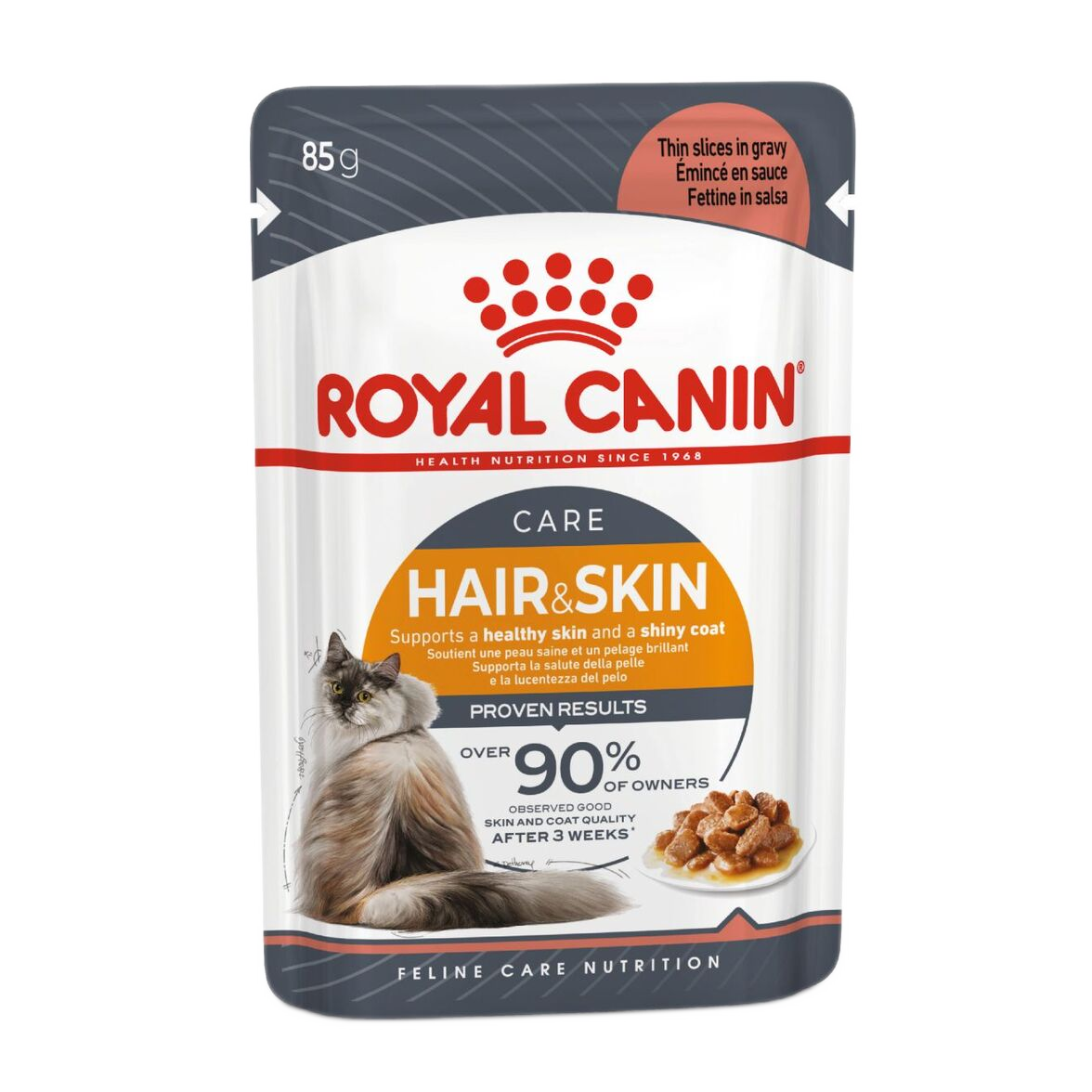 Royal Canin Feline Pouch Hair & Skin Care In Gravy [85g x 12]