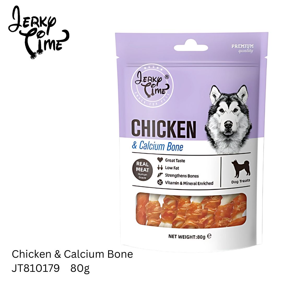 Jerky Time Chicken with Calcium Bone for Dogs 80g (JT810179)