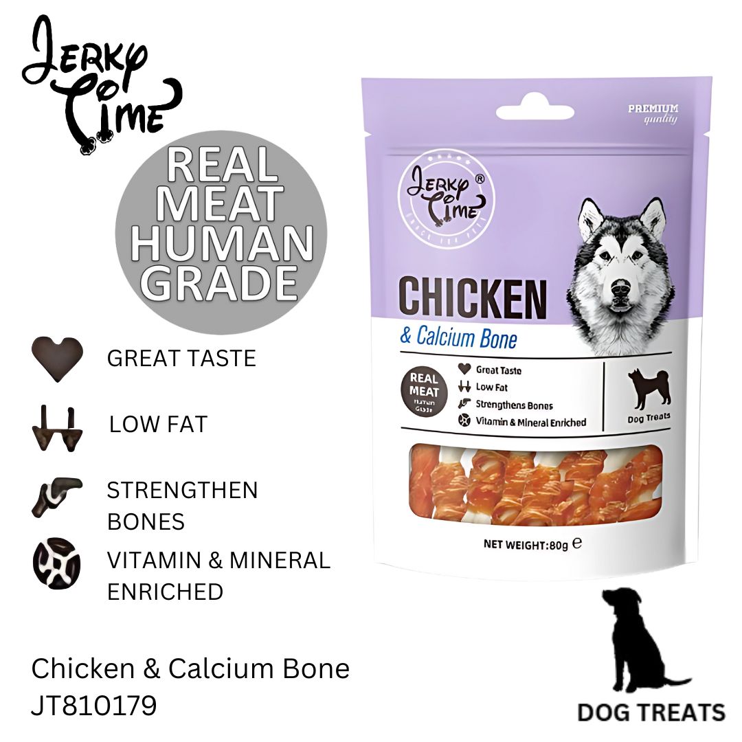 Jerky Time Chicken with Calcium Bone for Dogs 80g (JT810179)