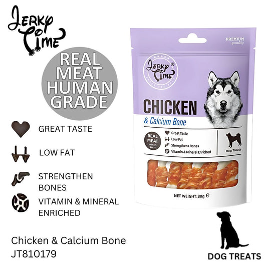 Jerky Time Chicken with Calcium Bone for Dogs 80g (JT810179)